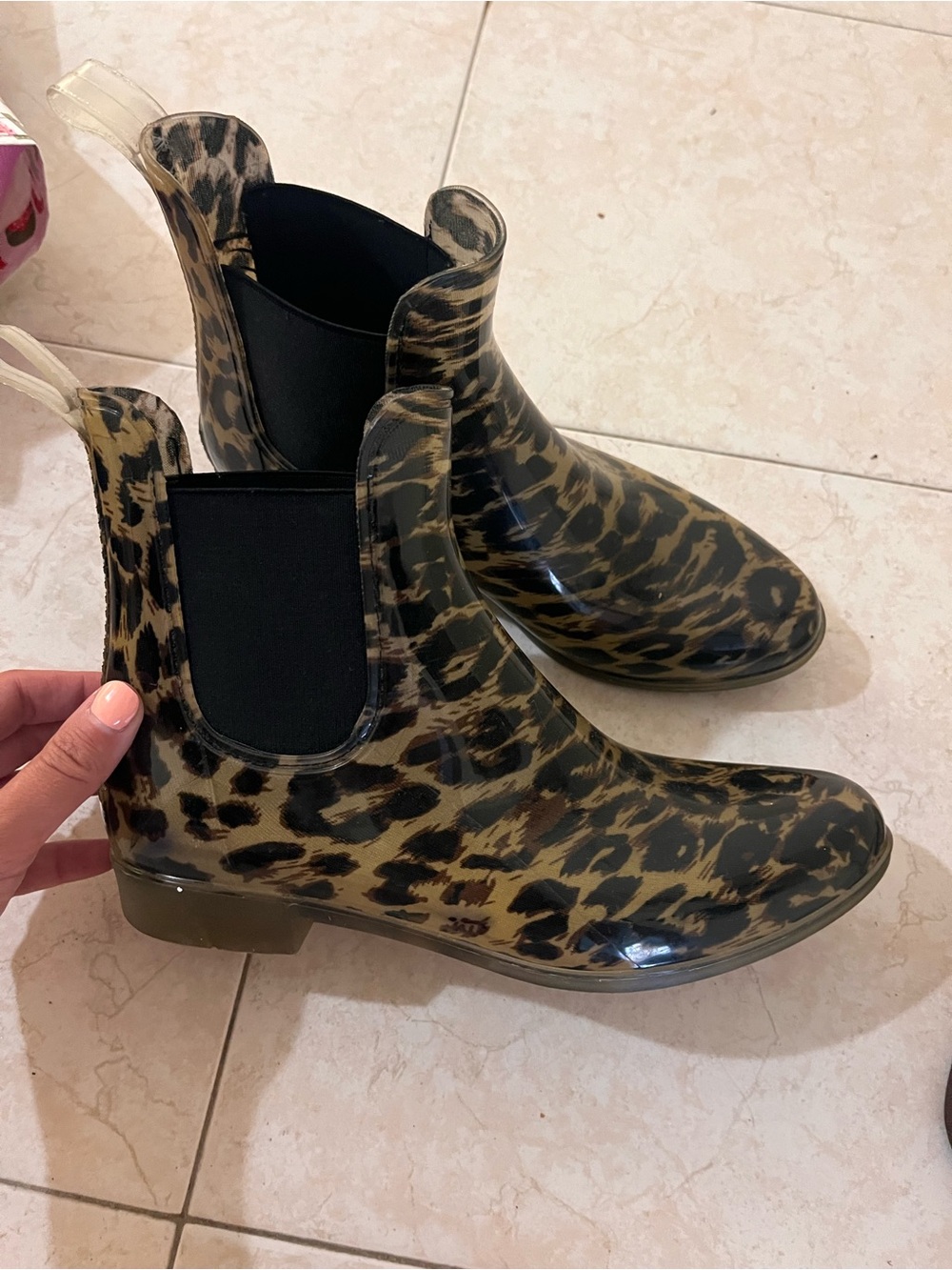 Leopard Print Chelsea Rain Boots - Women's